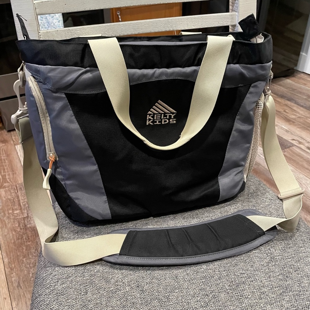 Kelty Kids Diaper Messenger Bag - black, grey and brown